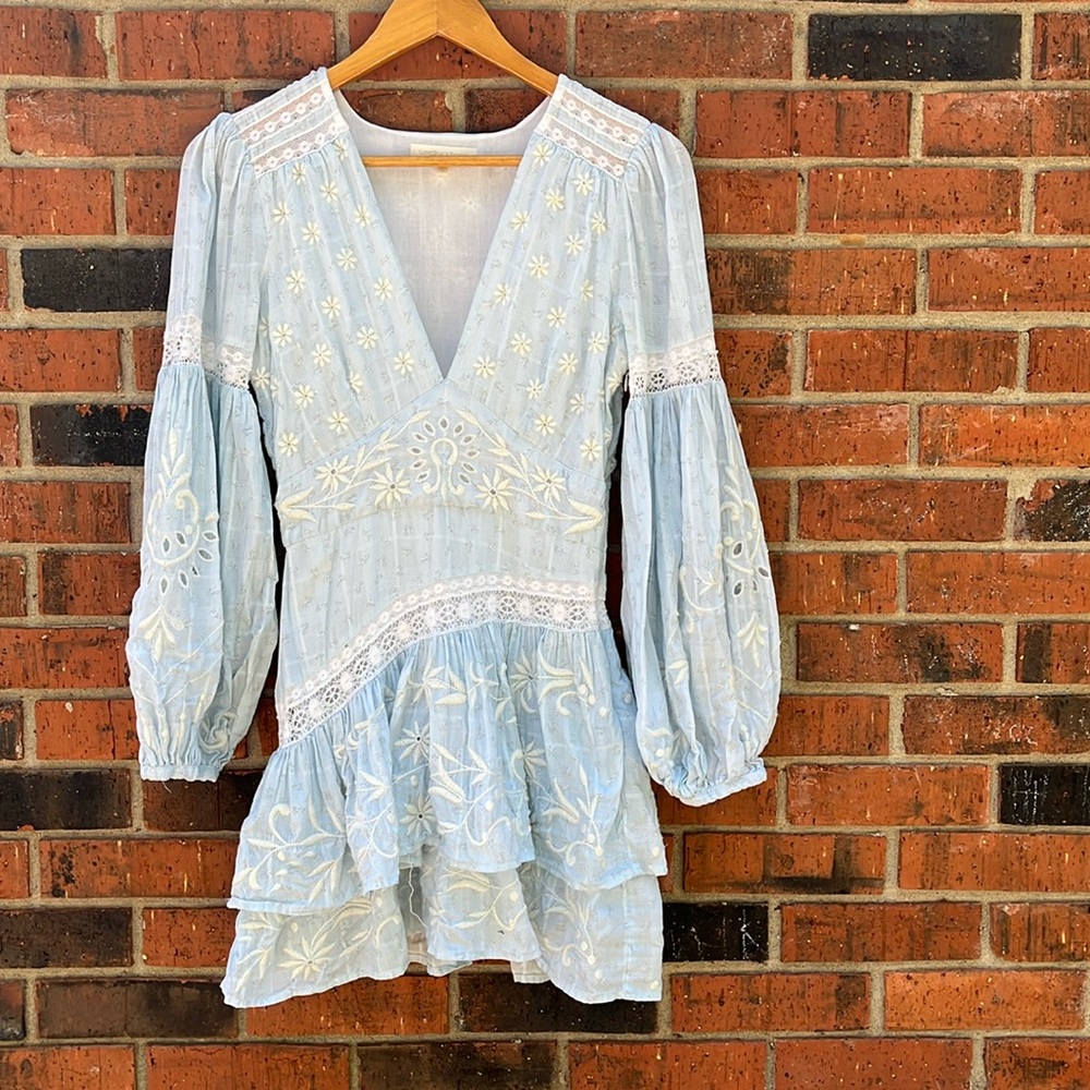 Love shack fancy floral mini dress